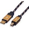 ROLINE Cavo USB 2.0 ROLINE GOLD, tipo A-B, confezione blister, 4,5 m