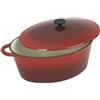 Gers Equipement CREALYS GRAND CHEF Casseruola ovale in ghisa smaltata - L 37 cm - 9 L - Rosso - Tutte le fonti di calore compresa l'induzione