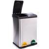 MSV sistema di raccolta differenziata 40 L (2x20 litri) con cestino interno cestino grande cestino a pedale cestino in acciaio inox