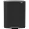 Brabantia cestino a pedale per il riciclaggio cestino a pedale in acciaio nero opaco grande 2 x 30 litri cestino per rifiuti