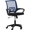 CLP Sedia da ufficio CLP, modello Auburn, regolabile in altezza e girevole, colore blu
