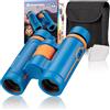 BRESSER Binocolo per bambini Bresser Junior 7x30, per bambini dai 6 anni in su, con ingrandimento 7x, regolazione diottrica, conchiglie oculari ribaltabili, custodia
