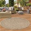 Teppich-Traum Tappeto chic per esterni in sisal per balcone, patio e giardino Dimensioni - 80 cm rotondo