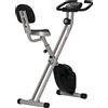 HOMCOM Cyclette pieghevole indoor fitness bike 8 livelli di resistenza magnetica con sella regolabile schienale multifunzione schermo LCD sensore di frequenza cardiaca nero