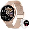 Miecgth Smartwatch Donna con Effettua/Rispondi, 1.39 Fitness Orologiocon con Fisiologia Femminile, 24H Cardiofrequenzimetro, SpO2, Sonno, 2 cinturini, Contapassi, 120+Sport Smart Watch Android iOS Oro rosa