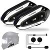 VCOROS Interfono Moto VR2 Plus,Interfono Casco Sistema di Comunicazione per 2 Persone Entro 500m,Impermeabile IP56,Auricolare Casco Moto Supporto Chiamata Vocale Controllo Musica (2Pack Hard Mic)