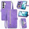 Fertuo Cover per Samsung Galaxy S26 Plus, Custodia a Libro in Pelle PU Flip Case con Porta Carte, Chiusura Magnetica e Cinturino [Disegni di Fiori] Portafoglio Interno Silicone Antiurto, Viola