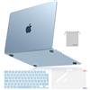 MOSISO Custodia Compatibile con MacBook Air 13 Cover M4 M3 M2 2025 2024-2022 A3240 A3113 A2681, per MacBook Air 13,6'' Case Naturale Ultra-Sottile&Copritastiera&Pellicola&Borsa, Cielo Azzurro Chiaro