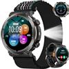 Baolubao Smartwatch Uomo con Effettua o Risposta, 1.45 HD Orologio con 100Giorni StandbyBatteria/LED Torcia/Bussola, 24/7 Monitoraggio Salute (Frequenza Cardiaca/Sonno/SpO2) per Android iOS