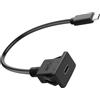 QIANRENON 5 Gbps USB C quadrato Snap in adattatore di montaggio rapido ricarica cavo corto PD60 W USB tipo C 3.0 maschio a femmina incorporato pannello di montaggio per cruscotto auto, 30 cm