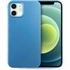 doupi UltraSlim Custodia per iPhone 12 mini (5,4 pollici), satinato fine piuma facile mat semi trasparente Cover, blue