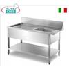 TAVOLO di PRELAVAGGIO in ENTRATA LAVASTOVIGLIE con AGGANCIO MACCHINA a DESTRA - dimensioni mm. 1300x700x850h