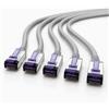 1aTTack.de - 0,25 m - Cavo patch CAT6a Superflex Ethernet Gigabit LAN RJ45 CAT6 A 10000 Mbit s SFTP PIMF 500 MHz compatibile con CAT6 CAT5 - grigio - 5 pezzi
