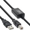 InLine 21000 Cavo USB 2.0, Attivo, Amplificatore Segnale Repeater, Type-A Maschio a Type-B Maschio, 10 m, Nero