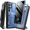 TONGATE Custodia Compatibile per Samsung Galaxy S24 Ultra, [Proteggi Schermo Integrato e Cover Fotocamera Scorrevole] [2 Cornici Anteriori] Custodia Antiurto con Supporto e Clip da Cintura, Blu