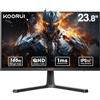 KOORUI 24 Pollici Gaming Monitor, 2K Schermo QHD (2560x1440p), 165hz Verticale PC Monitor Adaptive Sync (Nano-IPS, 1ms, Eye Care, HDR 10, 100% SRGB, VESA 100x100mm, Regolabile in Altezza)