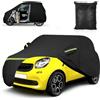 Tokenhigh Telo copriauto per Smart Fortwo W451 W453 2016-2024, impermeabile, invernale, traspirante, copertura completa per auto, per sole, pioggia, raggi UV, protezione dalla polvere, con porta con cerniera