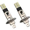 Riloer Lampadine per fari H1, 2pz 24-SMD 4014 Fendinebbia a LED/Luci di marcia diurna DRL/Lampada di guida per veicolo, Luce bianca 6000K