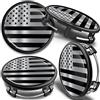SkinoEu 4 x 75mm Coprimozzo Copricerchi Tappi Ruota Cerchi Lega Ricambio Compatibili per Mercedes Benz 6470207 / B66470200 Bandiera USA Argento CM 16