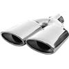 Autohobby Doppio terminale di scarico scarico silenziatore universale doppio terminale di scarico terminale di scarico sportivo scarico sportivo acciaio inossidabile ovale fino a 56mm cromato auto ho