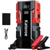 katoroe Avviatore Batteria Auto, 6000A Avviatore Emergenza per Auto/Moto per (10L Gas 8L Diesel), 12V Jump Starter Booster Avviamento Auto 400 Lumen LED/Ricarica USB-C, Display LED