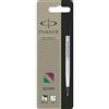 Parker Ricarica refill nero penna roller Parker Quink - tratto 0,5 mm (conf. 12)