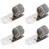 PATIKIL 4pz Clip Portapenne Metallo Regolabile per Quaderno Tono Argento | con Anello a Molla, Clipboard