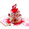 REMOtech Biglietto pop-up torta nuziale - biglietto di nozze 3D con decorazione a farfalla, elegante biglietto di auguri per matrimonio e matrimonio, regalo in denaro per luna di miele e luna di miele