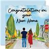 Stuff4 Happy New Home Card, Biglietto di auguri la famiglia di sobborgo | Congratulations Housewarming New House biglietti di auguri la casa in movimento 145mm amici e familiari