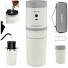 HAUSHOF Macinacaffè Elettrico Portatile Senza Filo con Infusione Integrata, Macinino Ricaricabile, Kit Manuale con Filtro in Acciaio e Tazza Termica da Viaggio, per Campeggio e Outdoor