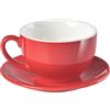 ionEgg Tazza da caffè in porcellana con piattino, 220 ml, per cappuccino, latte e tè, rosso