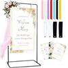 FOTSHARER Cavalletto nero per cartello di matrimonio, supporto per poster di benvenuto, 170 x 80 x 40 cm, supporto per cartelli nuziali con scritta Welcome to Our Wedding, resistente, da appendere, con design