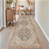 DEXI Passatoia Corridoio 60 x 240 cm, Tappeto Cucina Antiscivolo Lavabile, Tappetino Morbido Vintage di Pelo Corto e Lungo - Assorbente per Porta, Ingresso Interno e Lavanderia, Arancia