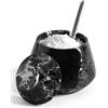 EARTHEN CRAFTS Bicchiere Saliera Piccolo Con Cucchiaio, Nero, 7,6 cm