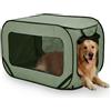 LUPATDY Recinto per Cani da Interno, Portatile Box Cani per Interno ed Esterni, Box Pieghevole per Cane e Gatti, Kennel Cane Piccolo, Gabbia per Cani e Gatti Fino a 29,5 kg (Verde)
