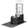 Sfozstra Abbeveratoio automatico in acciaio inox con cuscinetto impermeabile, dispenser rialzato per cani e gatti (nero, 8L)