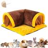 AzulLanse Guinea Pig Hideout Tunnel House Large,Removable accogliente Guinea Pig Pelli e tubi Fleece per gabbia angolo ratto giocattolo,1 pietra molare (Giallo)