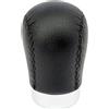 +PWR Car Parts Pomello universale del cambio Modello Class Corto Similpelle nera con cuciture nere. Con grilletto da 30 mm. Design elegante e sportivo.