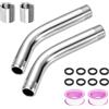 Bofanze 2 Pezzi Braccio di Prolunga per Soffione Prolunga per Soffione Doccia Estensione soffione Doccia in Acciaio Inox G1/2 15cm Tubo di Prolunga per Doccia in Acciaio Inossidabile G1/2