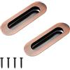 MOROBOR Maniglia per porta scorrevole da incasso, 2PCS, ovale, in acciaio inossidabile, con foro laterale, a filo, impugnatura nascosta con viti nascoste per cassetto, armadio (colore: bronzo rosso)