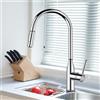 DOKKOME Rubinetto da cucina Schawrz rubinetto estraibile da cucina, 2 modalità con doccetta estraibile, sfoderabile, miscelatore per lavello Faucet argento