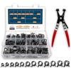 DIYoung 120 Pezzi Fascette per Tubi a Molla 7 - 22 mm, Fascette per Tubo del Carburante Nero,Mmorsetti per Tubo Dell'acqua, Tubo Dell'aria in Silicone (12 Misure + Pinza)