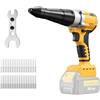 TALOEYH - Pistola per rivetti senza fili compatibile con batteria Dewalt 18V/20V MAX, rivetti senza spazzole con 3 dimensioni (1/8, 5/32, 3/16) rivetti in alluminio e luce LED, per metallo