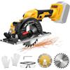 Roadtime Sega circolare a batteria da 5 pollici per DeWalt da 20 V (senza batterie), mini sega circolare professionale con 2 lame, sega per legno e coltello diamantato, ideale per legno, metalli