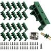 TMZELOA 20 Pezzi Guida Din Adattatore, Verde PCB Adattatore Din Rail Supporto Guida Din con 40 Viti, C45 Guida Din Adattatore per Scheda di Circuito Adattatore Interruttore Relè Elettrodomestici