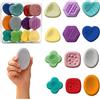 Moxiewell 12 Pezzi Fidget Toys Pietra Sensoriale, Fidget Toys Sensory Stone in Silicone, Giocattoli lenitivi per Bambini Pietre di preoccupazione Colorate e Texture per Bambini Adulti, Giocattoli Anti-Stress (E