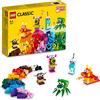 LEGO Classic Mostri Creativi, Giochi Educativi per Bambini e Bambine da 4 Anni in su, Personaggi e Animali Giocattolo da Costruire in Mattoncini, Set che Stimola la Fantasia, Idee Regalo 11017