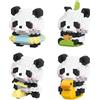HAMKU 4 set Mattoncini da costruzione con panda Panda Mini Building Blocks Cute Animals Construction Set per adulti e bambini a partire dai 9+