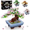 CUBIMANA Bonsai Fiori di Ciliegio - Set Costruzioni 4-in-1 Albero Stagionale Artificiale, 584PCS Collezione Botanica, Decorazione Casa & Ufficio, Regalo Compleanno Adulti Bambini 10+