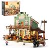 FUNWHOLE Western General Store Set di Costruzione - 1895 PCS Kit Modello Città del Wild West con Tetto Rimovibile, Camera Nascosta, Dettagli Vintage, Design Modulare - Set da Gioco Storia per Adulti e